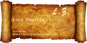 Locz Zomilla névjegykártya